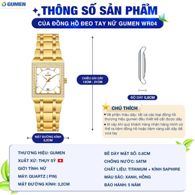Đồng Hồ Đeo Tay Nữ Gumen Wr04 27 dong ho gumen 300