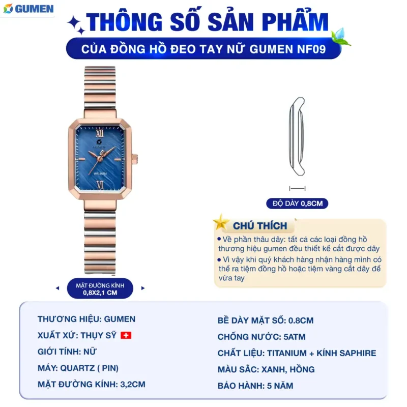 Đồng Hồ Đeo Tay Nữ Gumen Nf09
